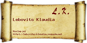 Lebovits Klaudia névjegykártya