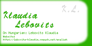 klaudia lebovits business card